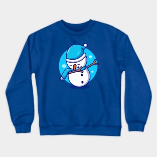 Cute Snowman Dabbing Cartoon Crewneck Sweatshirt